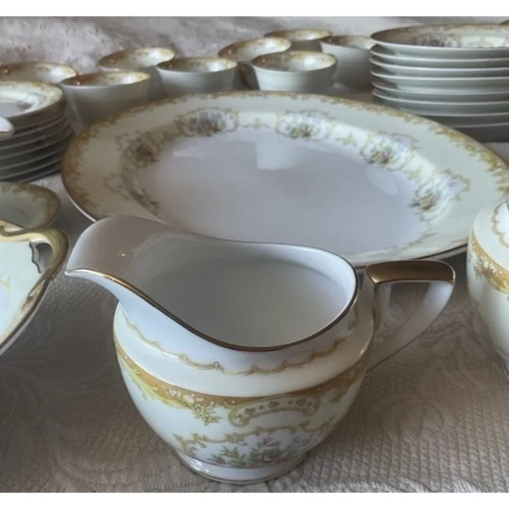 VTG Antique‎ Noritake N130 45 Pieces Place Setting Dinnerware Japan Bone China